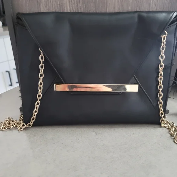 Frayed Black And Gold Cross Body Bag​ - Picture 4 of 10